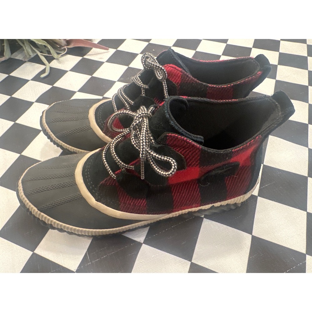 Sorel winter insulated Red Buffalo Plaid Waterproof Duck Boots size 10
Women's
